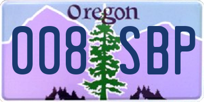 OR license plate 008SBP