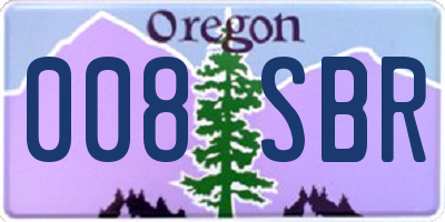OR license plate 008SBR