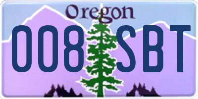 OR license plate 008SBT