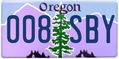 OR license plate 008SBY