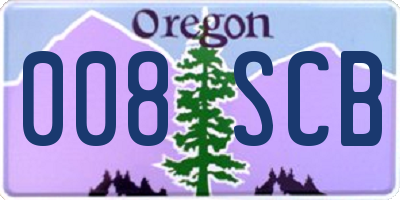 OR license plate 008SCB