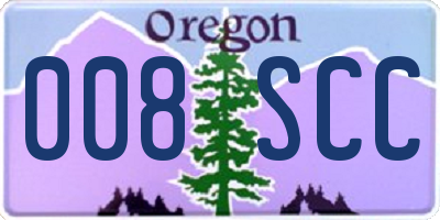 OR license plate 008SCC
