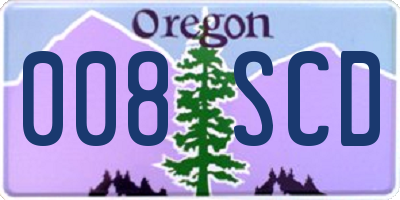 OR license plate 008SCD