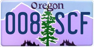 OR license plate 008SCF