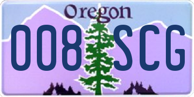 OR license plate 008SCG