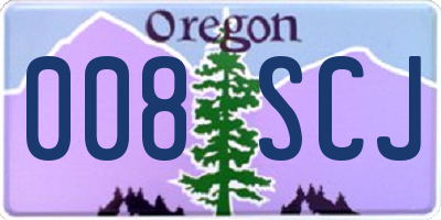 OR license plate 008SCJ