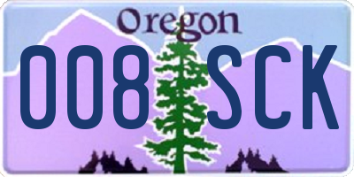 OR license plate 008SCK