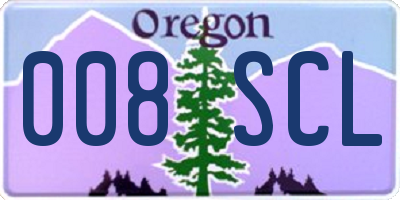 OR license plate 008SCL