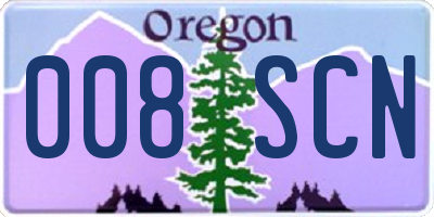 OR license plate 008SCN