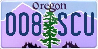 OR license plate 008SCU