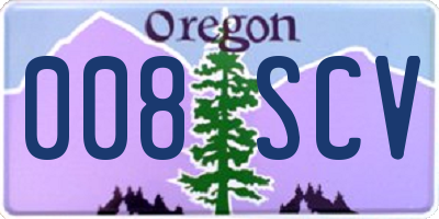 OR license plate 008SCV