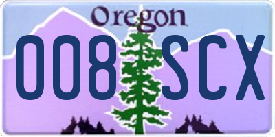 OR license plate 008SCX