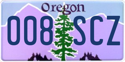 OR license plate 008SCZ