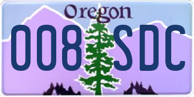 OR license plate 008SDC