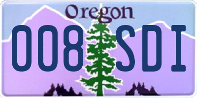 OR license plate 008SDI