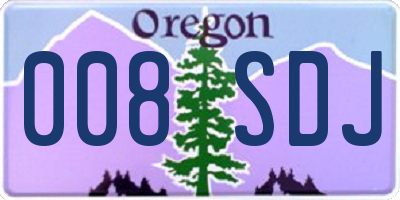 OR license plate 008SDJ