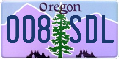 OR license plate 008SDL