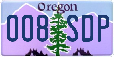 OR license plate 008SDP