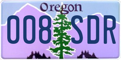 OR license plate 008SDR