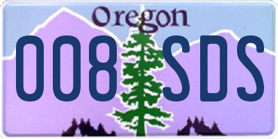 OR license plate 008SDS