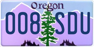 OR license plate 008SDU