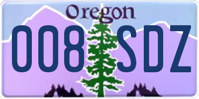 OR license plate 008SDZ