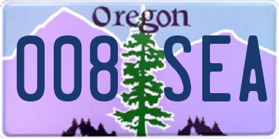 OR license plate 008SEA