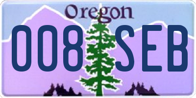 OR license plate 008SEB