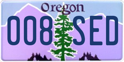 OR license plate 008SED