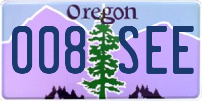 OR license plate 008SEE