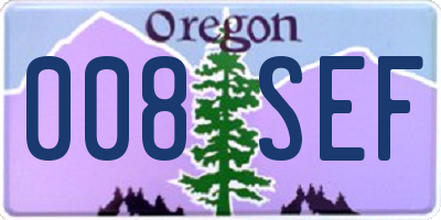 OR license plate 008SEF