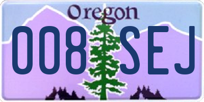 OR license plate 008SEJ