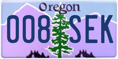 OR license plate 008SEK