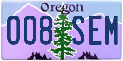 OR license plate 008SEM