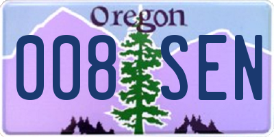 OR license plate 008SEN