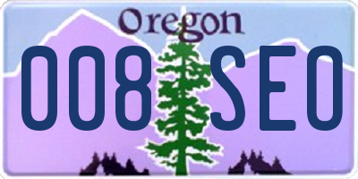 OR license plate 008SEO