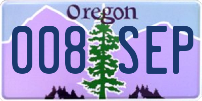OR license plate 008SEP