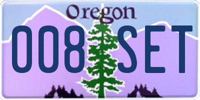 OR license plate 008SET