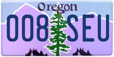 OR license plate 008SEU