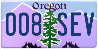 OR license plate 008SEV