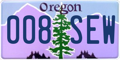 OR license plate 008SEW