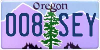 OR license plate 008SEY