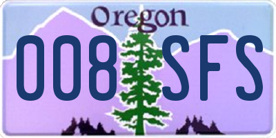 OR license plate 008SFS