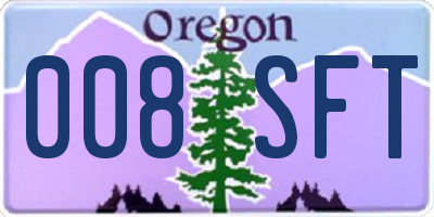 OR license plate 008SFT