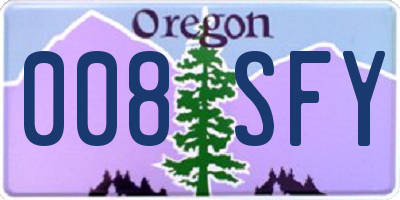 OR license plate 008SFY