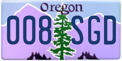 OR license plate 008SGD