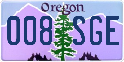 OR license plate 008SGE