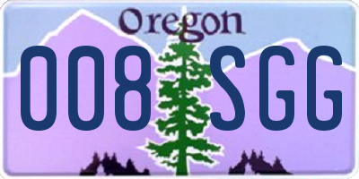 OR license plate 008SGG