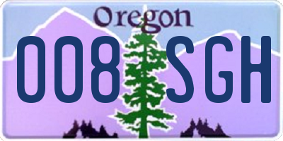 OR license plate 008SGH