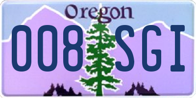 OR license plate 008SGI